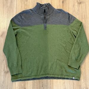 The North Face Sweater Mens 2XL Green Quarter Zip Fleece Pullover Outdoor Hiking